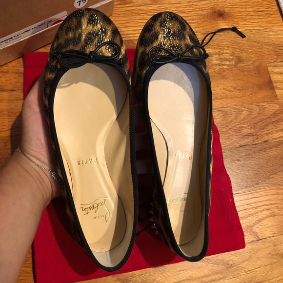 NWT Christian Louboutin Spiked Leopard Ballet Flat - Picture 3 of 7